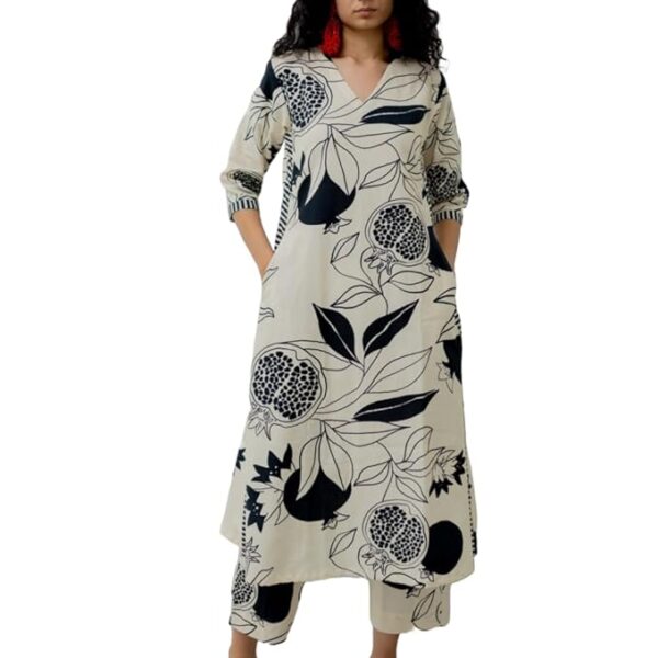 GoSriKi Women's  Straight Printed Kurta with Pant