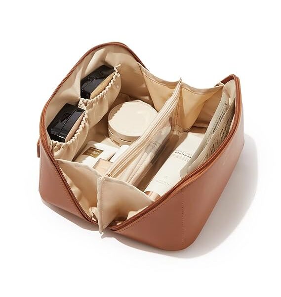 ABTRIX WITH AB Leather Travel Makeup Bag